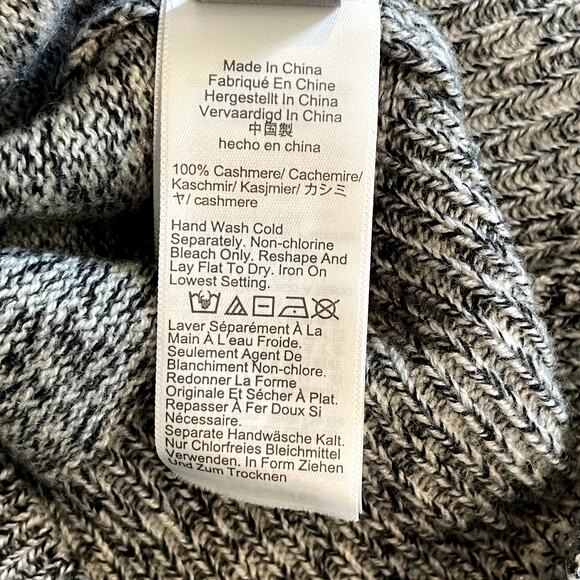 J.Crew Marled Cashmere Sweater Tee Short Sleeve Polo Luxury CG789 Black Grey XS - Picture 15 of 15